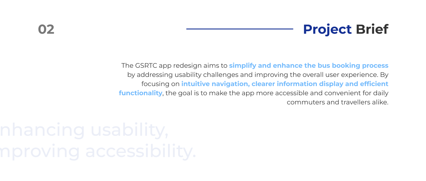 Project Brief — GSRTC app redesign to simplify bus booking, improve navigation and accessibility