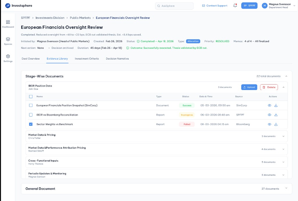 Document upload and delete actions