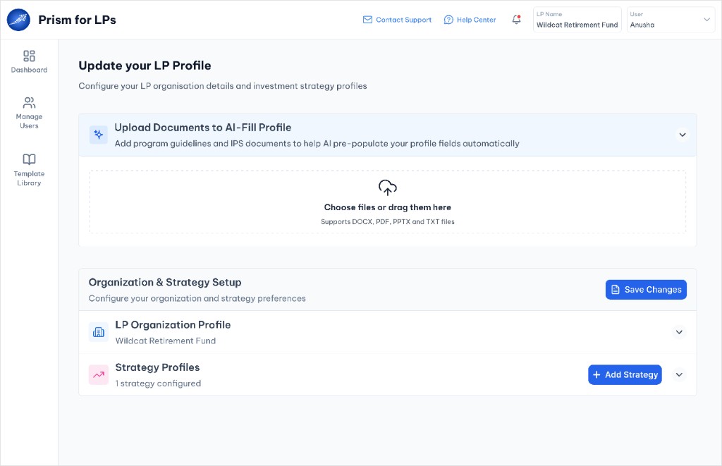 AI-Auto Fill document upload dropzone