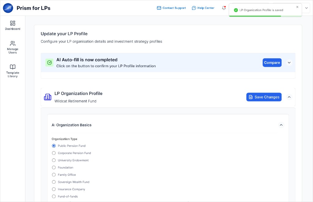 AI-Auto Fill profile completed