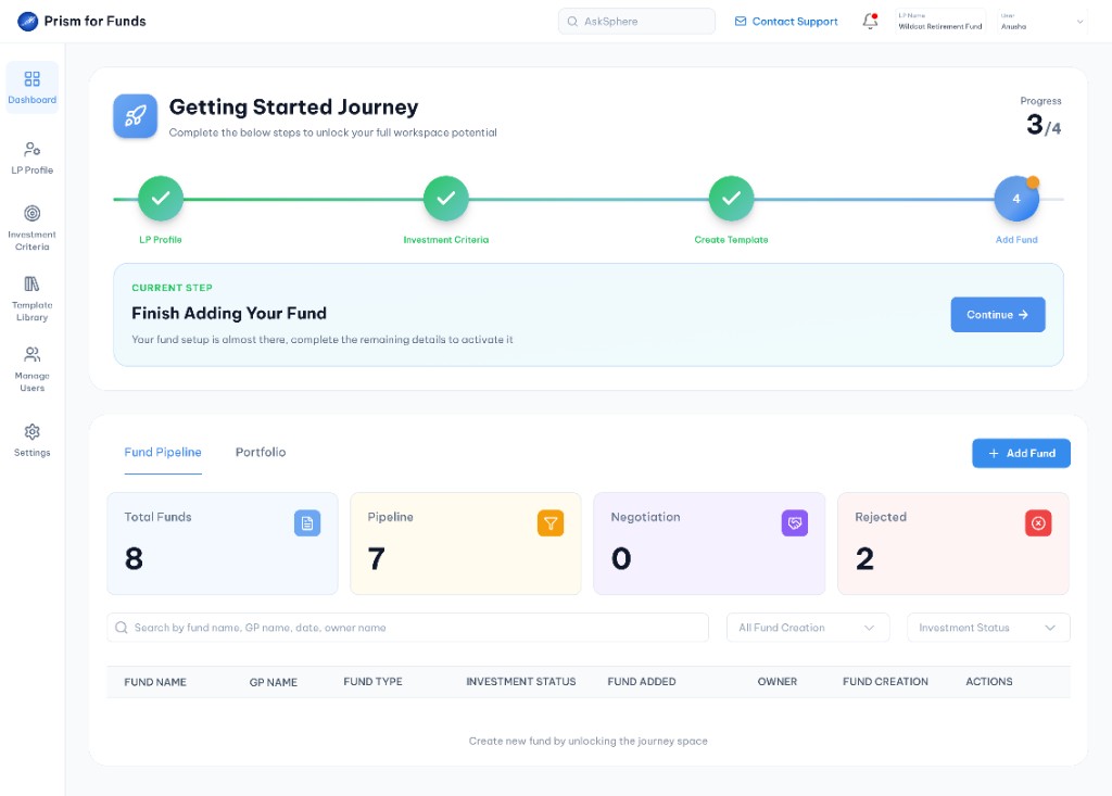 Add Fund, progress 3 of 4