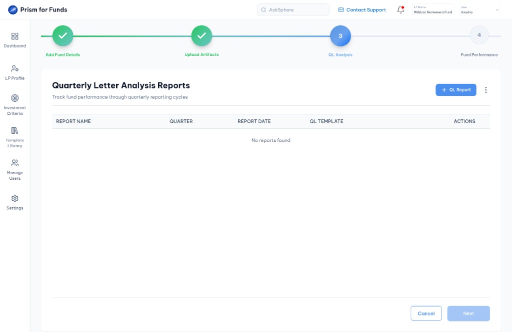 Create quarterly letter report, empty list