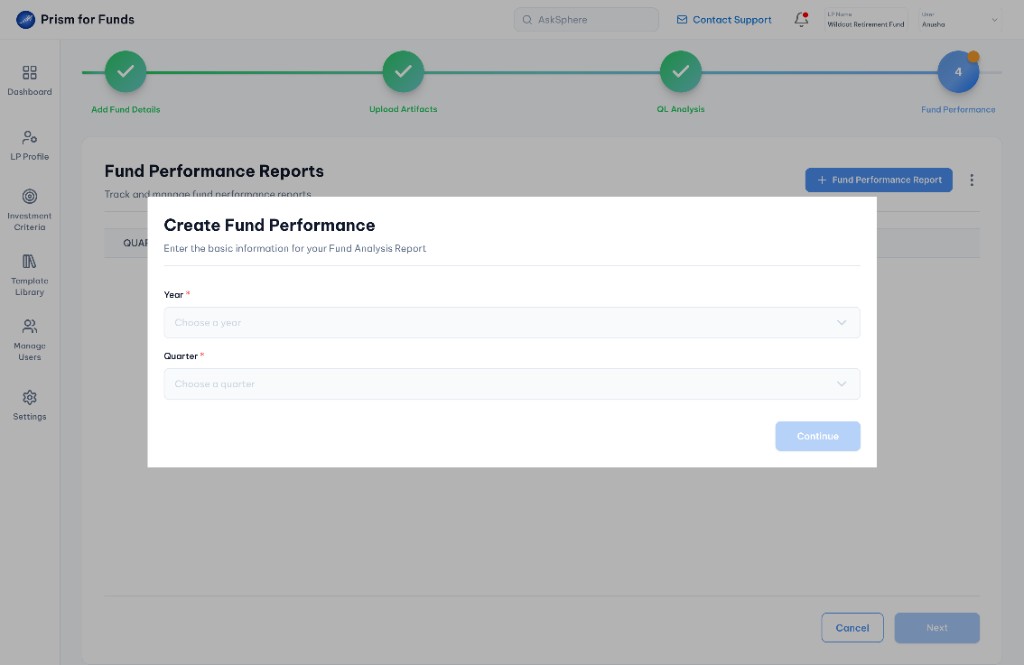 Add FP report details, empty modal